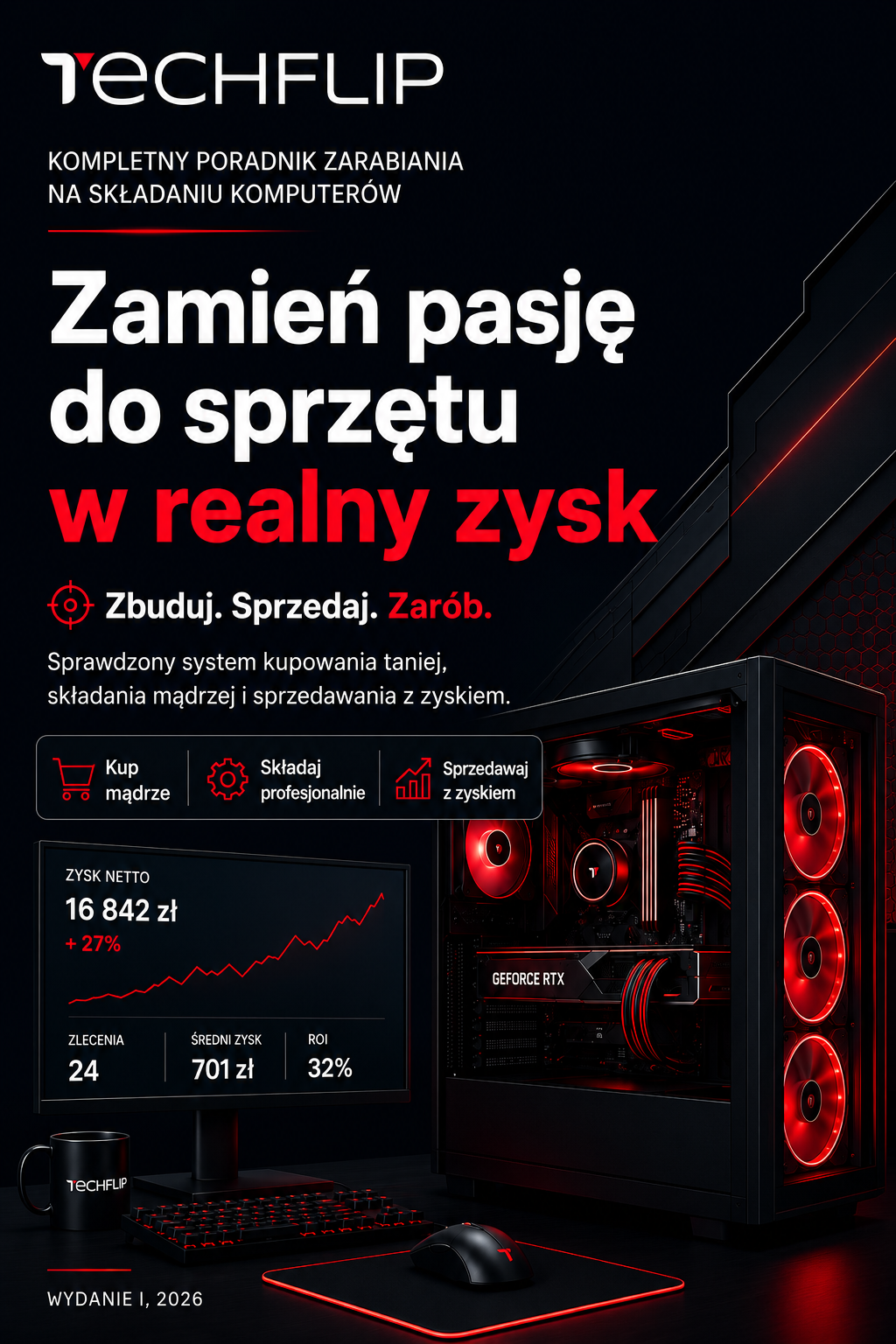 Wizualizacja okładki e-booka TechFlip